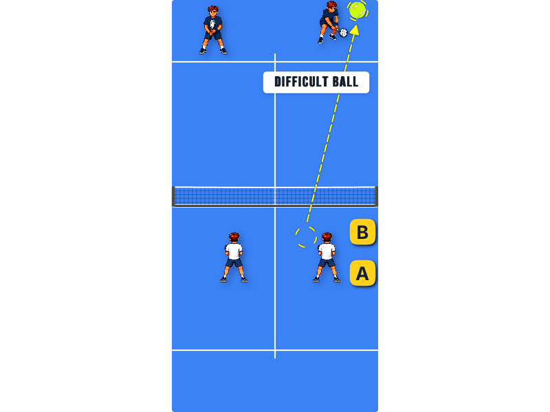 Difficult ball for opponent